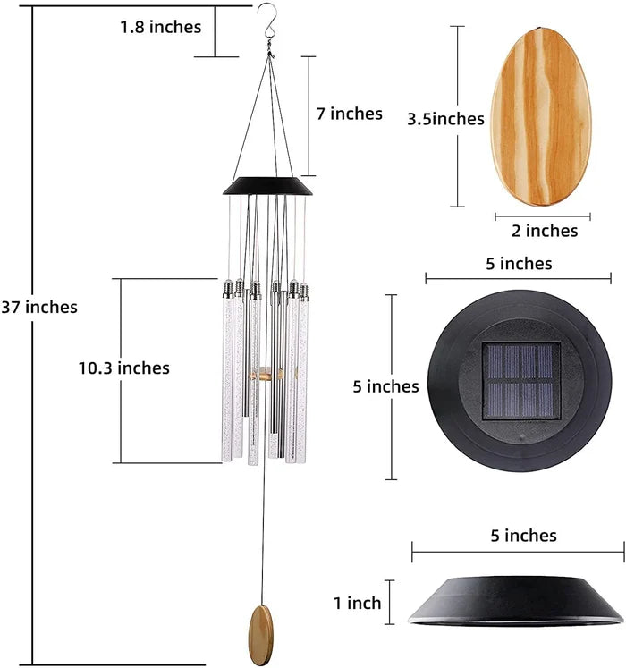 Solar Powered Musical Wind Chimes