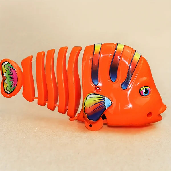 Plastic Wind-Up Wiggle Fish Toys (5pc Set)