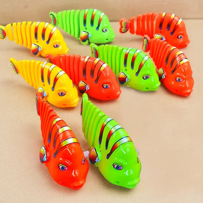 Plastic Wind-Up Wiggle Fish Toys (5pc Set)