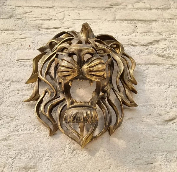 Large Lion Head Wall Mounted Art Sculpture