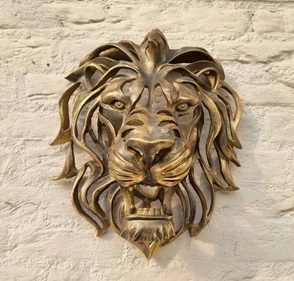 Large Lion Head Wall Mounted Art Sculpture