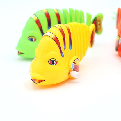 Plastic Wind-Up Wiggle Fish Toys (5pc Set)